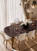 Bir Masa - 160 cm , Rosso Levanto , Keten Yağlı