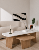 Amorfus Sehpa - 150 cm , Meşe , Carrara