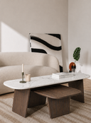 Amorfus Sehpa - 150 cm , Cilalı Meşe , Carrara