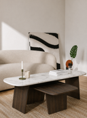 Amorfus Sehpa - 150 cm , Cilalı Meşe , Carrara